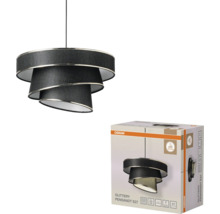 Pendelleuchte Stahl/Stoff 1-flammig Decor Glittery dunkelgrau
