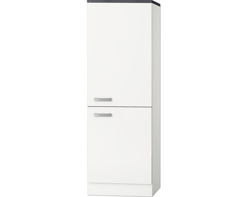 Meuble pour réfrigérateur encastrable 88 Optifit Oslo214 60 x 60 x 174,4 cm façade blanc mat corps blanc