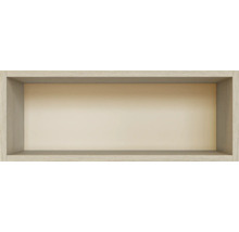 Étagère murale rectangulaire en aspect bois, compartiment ouvert.