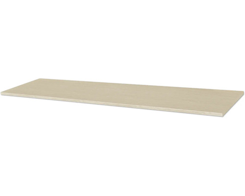 Tablette d'étagère rectangulaire en bois avec une surface claire.