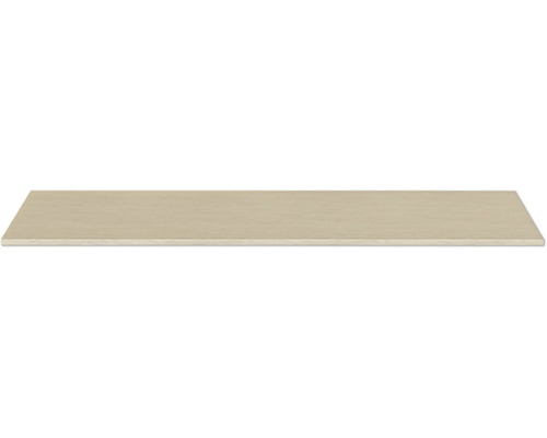Tablette d'étagère beige clair, forme rectangulaire, surface lisse.