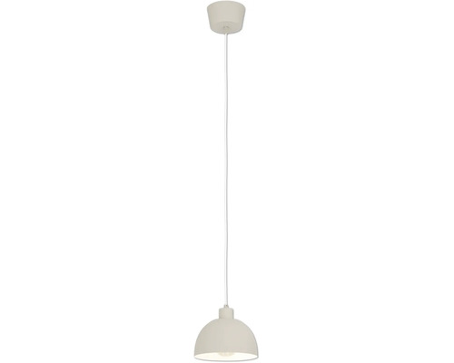 Suspension avec abat-jour hémisphérique en métal et rosace de plafond ronde pour éclairage intérieur