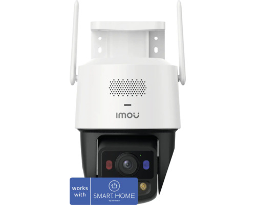 Caméra de surveillance extérieure Imou avec deux antennes et support mural, compatible avec SMART HOME by hornbach.