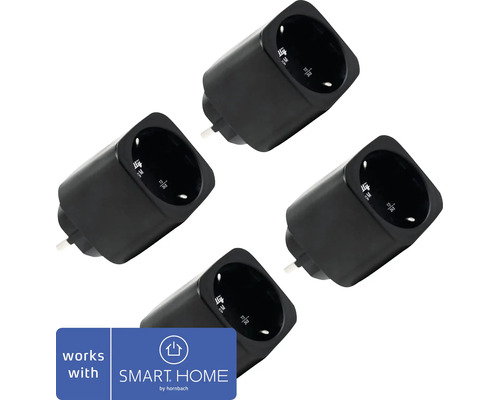 Lot de quatre prises intelligentes compatibles avec SMART HOME by hornbach.