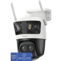 Caméra de surveillance Imou pour extérieur avec double objectif et deux antennes. Compatible SMART HOME by hornbach. Imou Logo.