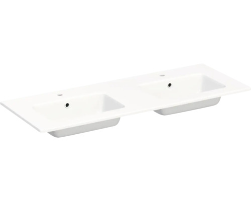 Vasque double pour meuble Jungborn QUARANTA 120,5 x 46 cm, blanc mat