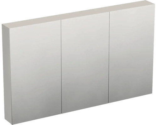 Dreitüriger Badezimmer-Spiegelschrank in rechteckiger Form.