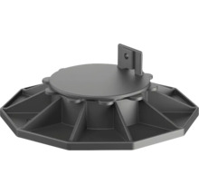 Plot de terrasse en plastique pour structure porteuse avec base large et équerre.