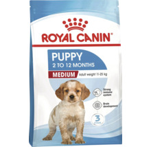 Royal Canin Hundefutter Puppy Medium für Welpen im Alter von 2 bis 12 Monaten, für ein Gewicht im ausgewachsenen Zustand von 11 bis 25 Kilogramm.