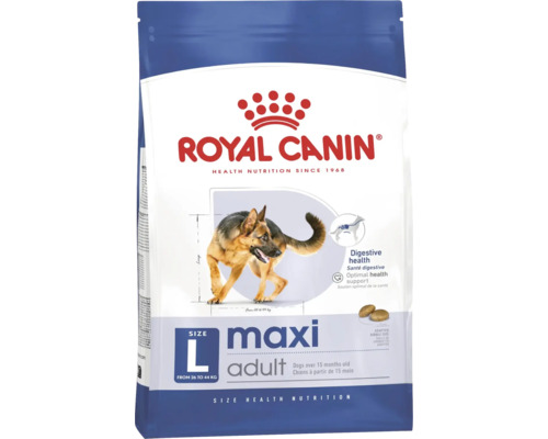 Royal Canin Maxi Adult Hundefutter für große Hunde von 26 bis 44 Kilogramm, ab 15 Monaten, zur Unterstützung der Verdauung.