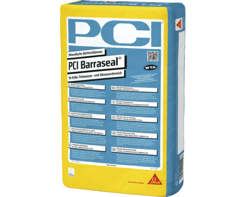Enduit d'étanchéité minéral PCI Barraseal® pour cave, eau potable et zones d'eaux usées 25 kg