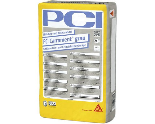 PCI Carrament® Mittelbett- und Ansetzmörtel für Naturwerksteinbeläge grau C2FE 25 kg