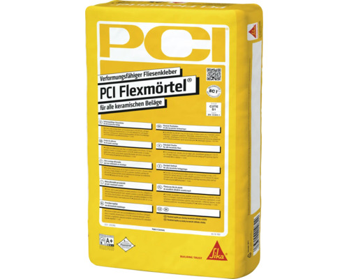 Colle pour carrelage déformable PCI Flexmörtel® pour tous les sols en céramique gris C2TE-S1 25 kg