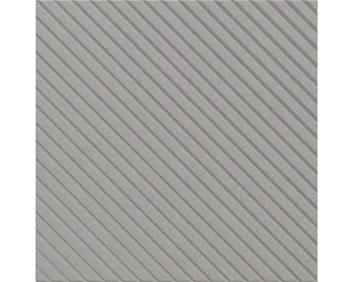 Carreau carré à surface texturée avec des rainures diagonales parallèles.