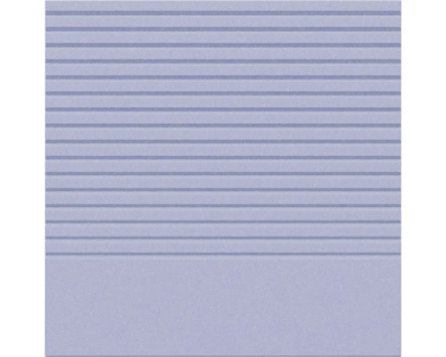 Carreau carré avec une structure de surface à rainures horizontales sur la partie supérieure et une surface lisse en bas.
