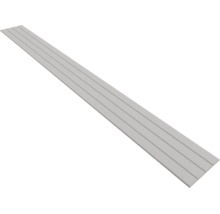 Baguette acoustique gris clair en feutre avec quatre rainures longitudinales pour panneaux muraux.
