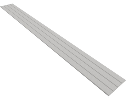 Baguette acoustique gris clair en feutre avec quatre rainures longitudinales pour panneaux muraux.