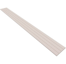 Lambris ou panneau de plafond avec rainures longitudinales en plastique.