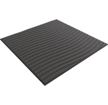 Panneau acoustique carré en mousse gris foncé avec surface ondulée.