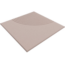 Dalle de sol carrée avec motif Zen, surface structurée avec rainures concentriques, aspect pierre.