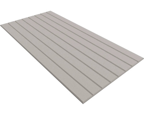 Panneau de façade rectangulaire avec rainures longitudinales pour un aspect de planches.