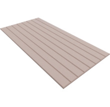 Panneau mural rectangulaire beige avec rainures longitudinales pour un effet de planche.