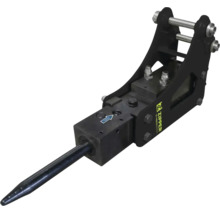 Brise-roche hydraulique ZIPPER pour mini-pelle en acier robuste avec ZIPPER Logo.
