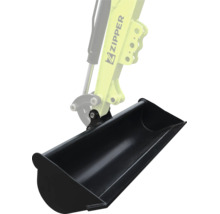 Godet de curage noir en métal pour mini-pelle Zipper.