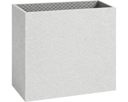 Bac à fleurs rectangulaire avec aspect granit.