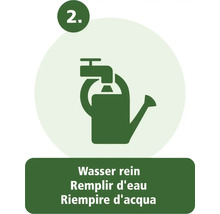 Deuxième étape: remplir l'arrosoir d'eau.