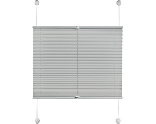 Store plissé tendu pour fenêtres avec deux rails et supports de serrage pour le montage.