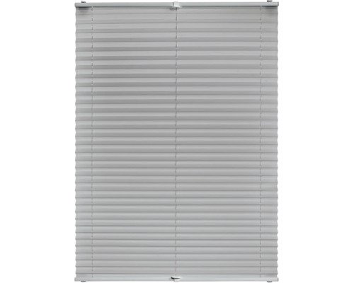 Store plissé gris pour fenêtres.