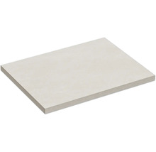 Dalle de terrasse rectangulaire en grès cérame, aspect pierre claire pour l'extérieur.