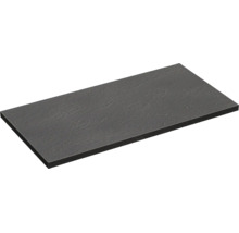 Plan de travail rectangulaire avec aspect ardoise foncée et surface structurée.