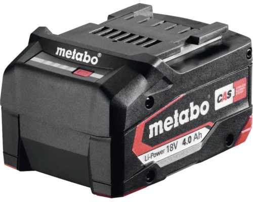 Batterie Metabo Li-Power 18 Volts, 4,0 Ampères-heures, compatible avec le Cordless Alliance System.