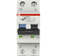 ABB Fehlerstrom-Leitungsschutzschalter DS201 B16 30 Milliampere, einpolig mit Neutralleiter, für die Hutschienenmontage. ABB Logo.