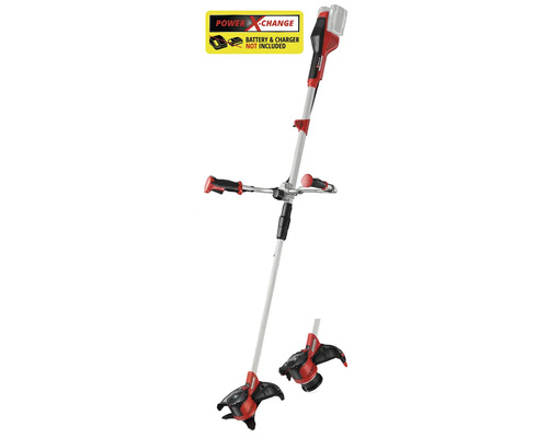 Débroussailleuse sans fil Einhell Agillo rouge et noire avec poignée de guidon, sans batterie ni chargeur. Adaptée au système Power X-Change.