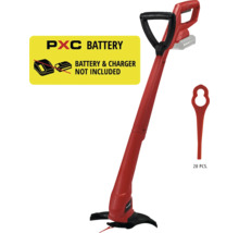 Coupe-bordures sans fil Einhell sans batterie ni chargeur, incluant 20 lames de rechange.