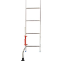 Aluminiumleiter mit Niveauausgleich für Treppen und unebene Untergründe.