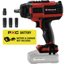 Einhell Professional Akku-Schlagschrauber mit bürstenlosem Motor und drei Steckschlüsseleinsätzen, Lieferung ohne Akku und Ladegerät.