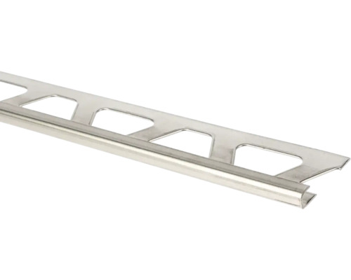 Profilé pour carrelage en acier inoxydable avec profilé florentin pour la finition des chants et la protection des angles.