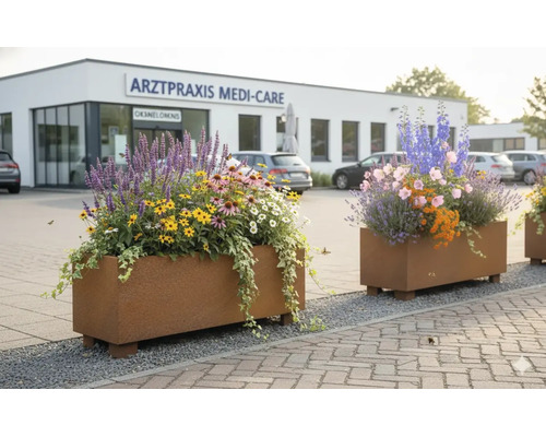 Pflanzkübel Raumteiler Palatino Lotte Steps Corten-Stahl 150 x 50 x 59,5 cm rost