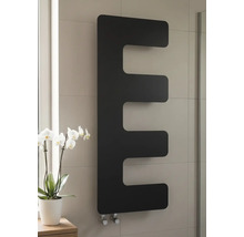 Radiateur design Rotheigner Eta 870 x 360 mm noir mat raccordement d'un seul côté en bas
