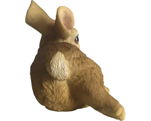 Figurine de lapin brune pour la décoration du jardin, vue de dos avec aspect de pelage structuré.