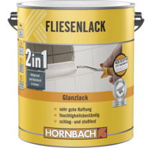 HORNBACH Fliesenlack Fliesenfarbe 2 in 1 schlag- & stoßfest hoch abriebfest wasserbasierend glänzend weiß 2 l