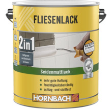 HORNBACH Fliesenlack Fliesenfarbe 2 in 1 schlag- & stoßfest hoch abriebfest wasserbasierend seidenmatt weiß 2 l