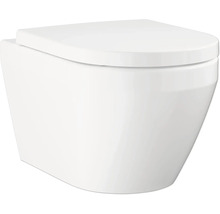 Toilette suspendue à fond creux avec abattant en céramique