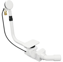 Garniture de vidage et de trop-plein pour baignoires avec arrivée d'eau intégrée, plastique, blanc