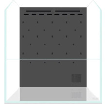 Paludarium Blau aquaristic Cubic Selva 45 Terrarium Set, ohne Beleuchtung, ca. 45 x 45 x 20 / 55 cm, 6 mm Opti-White-Glas, DC - Pumpe 3,5 W 200 l/h, Ultraschallnebler