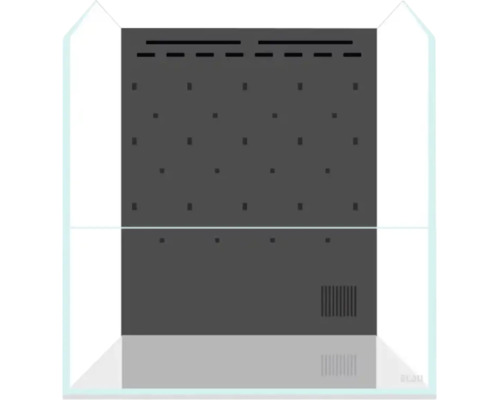 Paludarium Blau aquaristic Cubic Selva 45 Terrarium Set, ohne Beleuchtung, ca. 45 x 45 x 20 / 55 cm, 6 mm Opti-White-Glas, DC - Pumpe 3,5 W 200 l/h, Ultraschallnebler